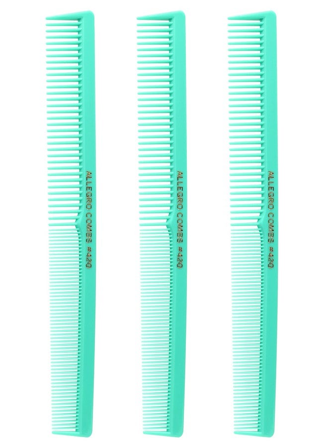Allegro Combs 420 Hair Stylist Barbers Cutting Combs Beard Comb Mustache Mens Women Toddler Boys Braiding Hair Parting USA 3 Pc. (Fresh mint) - Image 1